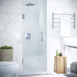 Anzzi Fellow Series Frameless Hinged Shower Door (24"W x 72"H) with Handle