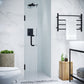 Anzzi Passion Series Frameless (30"W x 72"H) Hinged Shower Door in Matte Black with Handle