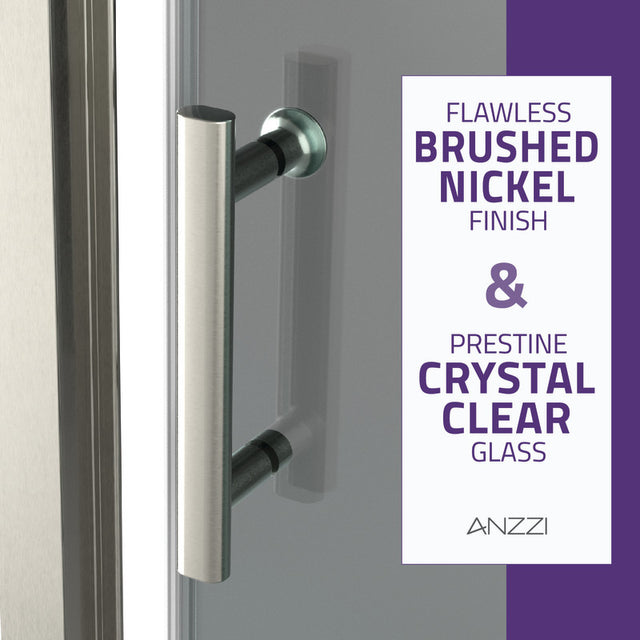 Anzzi Halberd Framed Sliding Shower Door (48" W x 72" H) in Crystal Clear