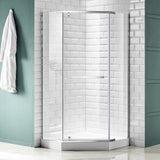 Anzzi Castle Series Semi-Frameless Hinged Shower Door (49"W x 72"H) with Crystal Clear glass