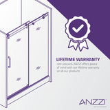 Anzzi Madam Series Frameless Sliding Shower Door (48" W x 76" H) with Handle