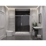 Anzzi Rhodes Series Frameless Sliding Shower Door (60"W x 76"H) with Handle