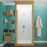 Anzzi Lancer Series Semi-Frameless Hinged Shower Door (23" W x 72" H) in Crystal Clear glass