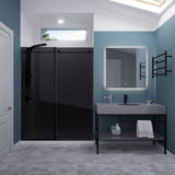 Anzzi Leon Series Frameless Sliding Shower Door (60" W x 76" H) with Handle