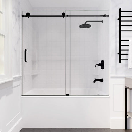 Anzzi Don Series Frameless Sliding Tub Door (60" W x 62" H) in Crystal Clear glass