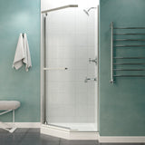 Anzzi Castle Series Semi-Frameless Hinged Shower Door (49"W x 72"H) with Crystal Clear glass