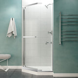 Anzzi Castle Series Semi-Frameless Hinged Shower Door (49"W x 72"H) with Crystal Clear glass