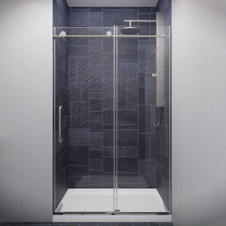 Anzzi Madam Series Frameless Sliding Shower Door (48" W x 76" H) with Handle