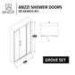 Anzzi Grove Series Left Side Semi-Frameless Hinged (63"W x 78.74"H) Shower Door in Chrome with Handle