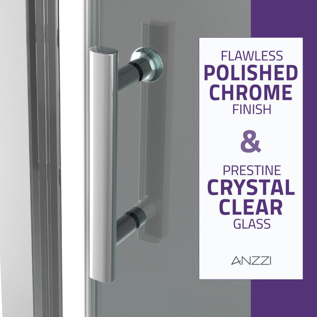 Anzzi Halberd Framed Sliding Shower Door (48" W x 72" H) in Crystal Clear