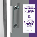 Anzzi Halberd Framed Sliding Shower Door (48" W x 72" H) in Crystal Clear