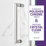 Anzzi Lancer Series Semi-Frameless Hinged Shower Door (23" W x 72" H) in Crystal Clear glass