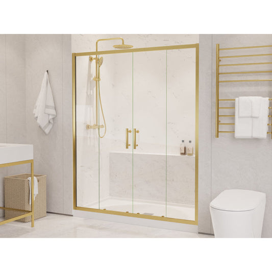 Anzzi Enchant Framed Sliding (60.4"W x 70"H) Shower Door in Brushed Gold