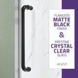 Anzzi Leon Series Frameless Sliding Shower Door (60" W x 76" H) with Handle