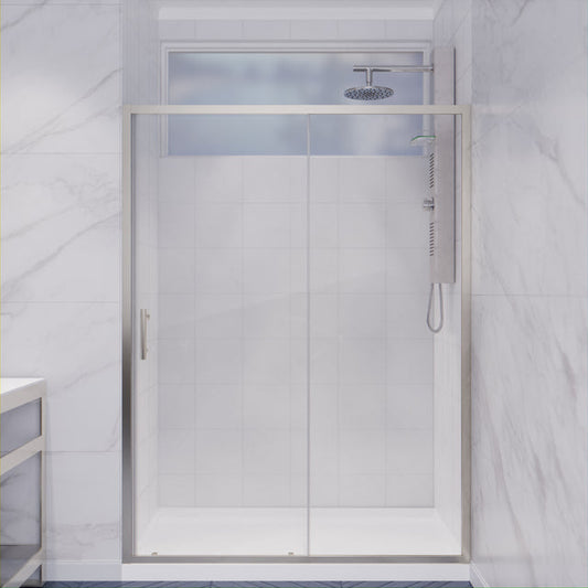 Anzzi Halberd Framed Shower Door (48"W x 72"H) in Brushed Nickel