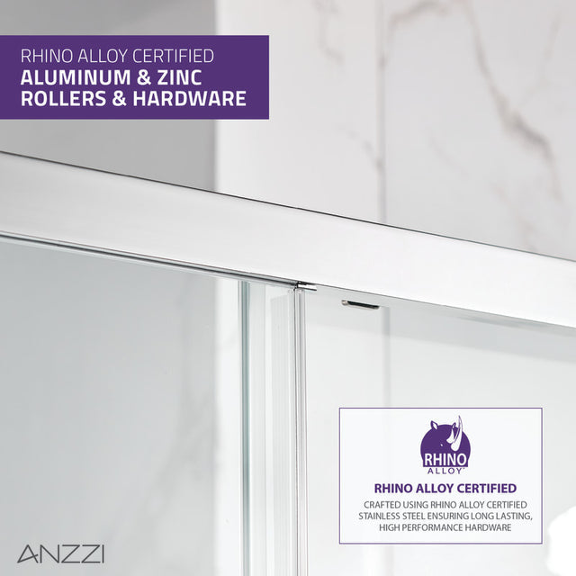 Anzzi Halberd Framed Sliding Shower Door (48" W x 72" H) in Crystal Clear