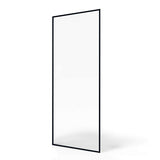 Fab Glass & Mirror Velvon (34"W X 74"H) Inch Framed Fixed Glass Shower Wall Panel - Matte Black