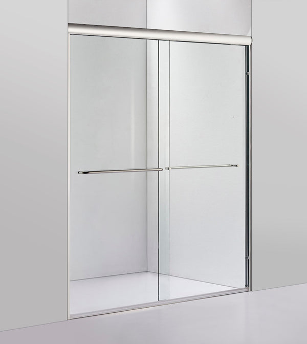 Ratel BYPASS SHOWER GLASS DOOR (8MM) THICK TEMPERED GLASS 60W x 76H - Chrome