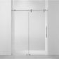 Ratel 4 WHEELS ROUND FRAMELESS 10MM THICK TEMPERED GLASS SHOWER DOOR 60"W x 76"H - Chrome