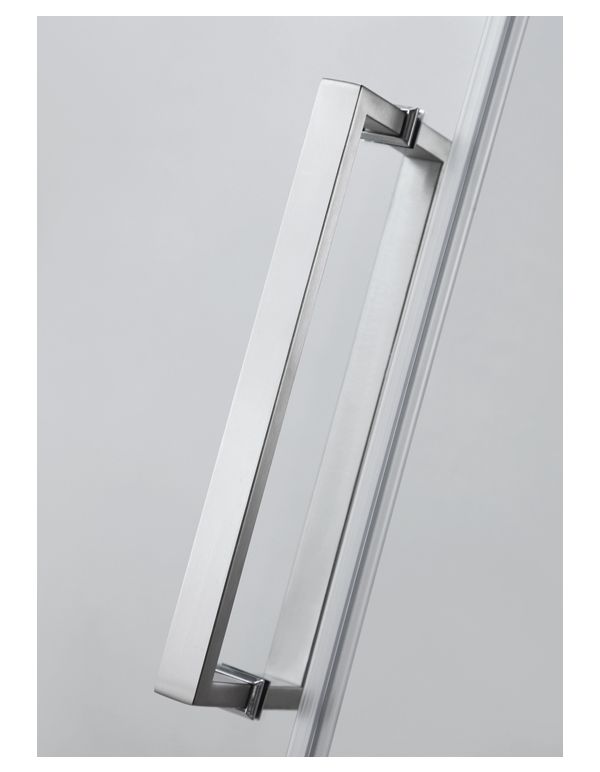 Ratel SQUARE FRAMELESS SHOWER GLASS DOOR (10MM) THICK TEMPERED GLASS 60"W X 76"H - CHROME