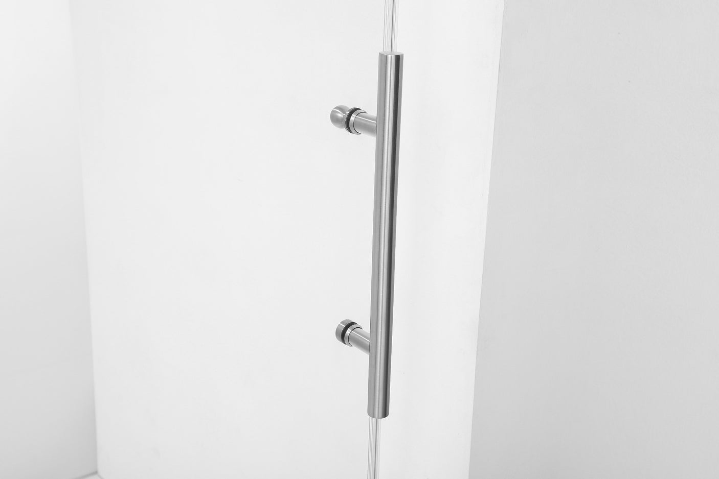 Ratel 4 WHEELS ROUND FRAMELESS 10MM THICK TEMPERED GLASS SHOWER DOOR 60"W x 76"H - Chrome