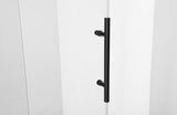 Ratel 2 WHEELS ROUND FRAMELESS 10MM THICK TEMPERED GLASS SHOWER DOOR 60"W x 76"H - Matte Black