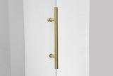 Ratel 4 WHEELS ROUND FRAMELESS 10MM THICK TEMPERED GLASS SHOWER DOOR ON BATHTUB 60"W x 58"H - Brushed Gold