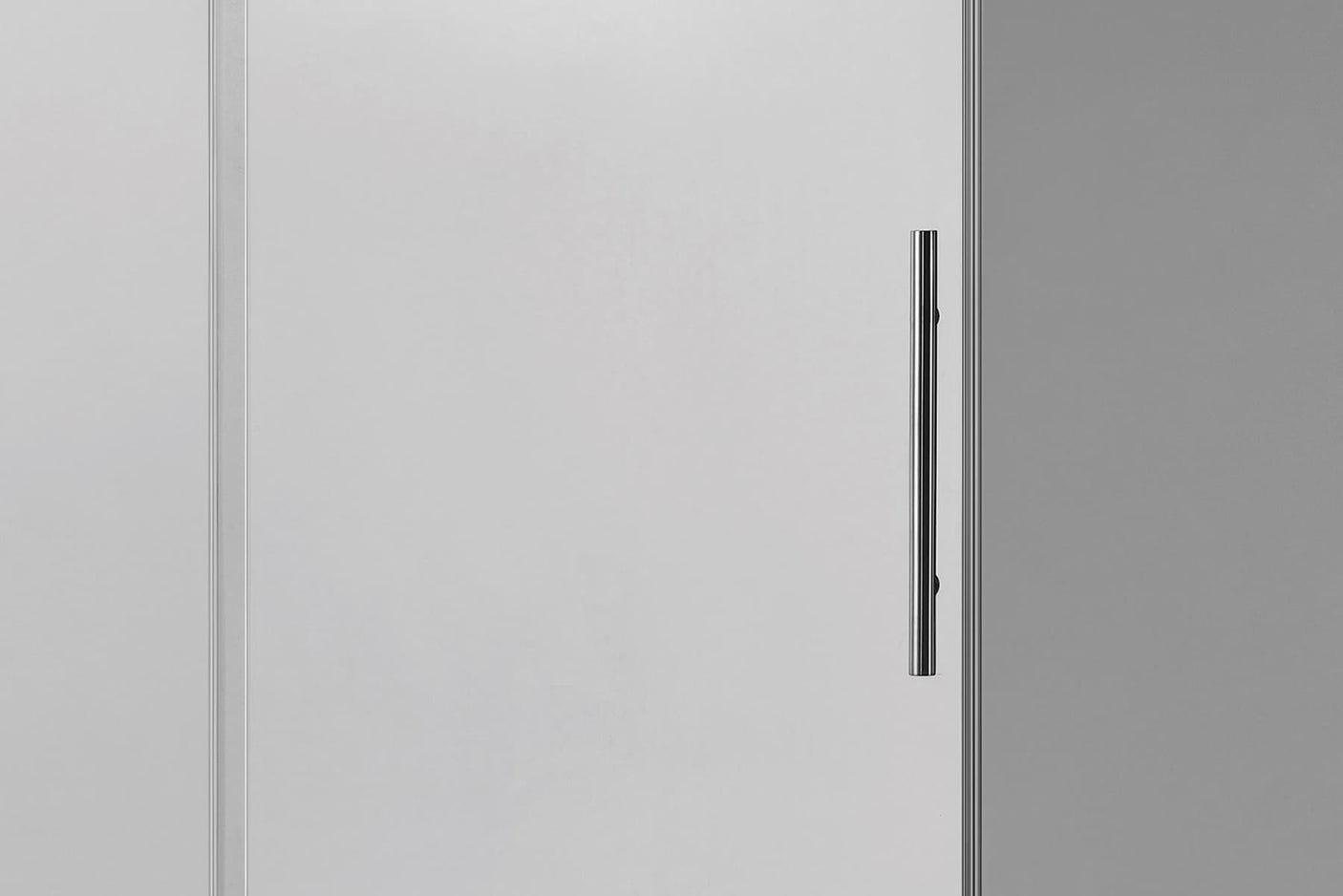 Ratel 2 WHEELS ROUND FRAMELESS 10MM THICK TEMPERED GLASS SHOWER DOOR 60"W x 76"H - Brushed Nickel