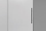 Ratel 2 WHEELS ROUND FRAMELESS 10MM THICK TEMPERED GLASS SHOWER DOOR 60"W x 76"H - Brushed Nickel