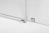 Ratel 4 WHEELS ROUND FRAMELESS 10MM THICK TEMPERED GLASS SHOWER DOOR 60"W x 76"H - Brushed Nickel