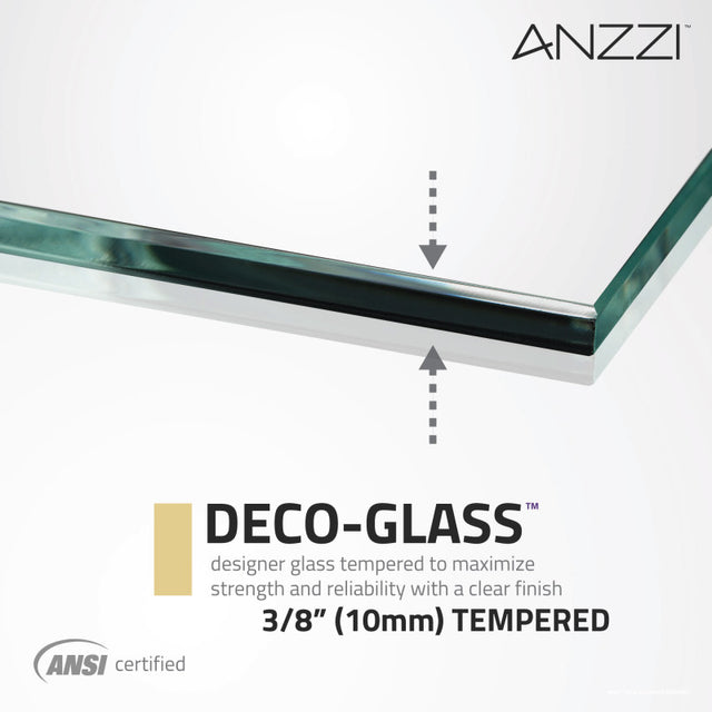 Anzzi Don Series Frameless Sliding Tub Door (60" W x 62" H) in Crystal Clear glass