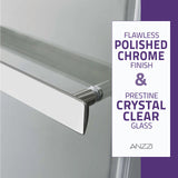 Anzzi Kahn Series Frameless Sliding Shower Door (60" W x 76" H) with Horizontal Handle