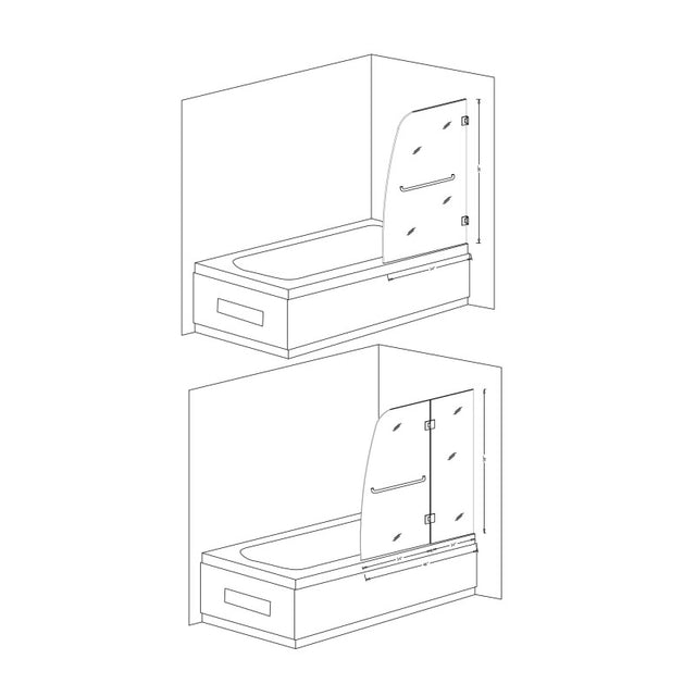 Anzzi Herald Series Frameless Hinged (48"W x 58"H) Tub Door in Brushed Nickel