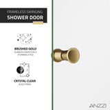 Anzzi Romance Frameless Swinging Shower Door (33.5"W x 72"H) in Crystal Clear glass