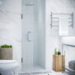 Anzzi Fellow Series Frameless Hinged (30"W x 72"H) Shower Door in Brushed Nickel with Handle