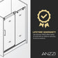 Anzzi Leon Series Frameless Sliding (48"W x 76"H) Shower Door in Matte Black with Handle