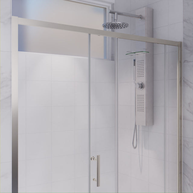 Anzzi Halberd Framed Sliding Shower Door (60"W x 72"H) in Crystal Clear glass