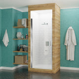 Anzzi Lancer Series Semi-Frameless Hinged Shower Door (23" W x 72" H) in Crystal Clear glass