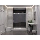 Anzzi Rhodes Series Frameless Sliding Shower Door (48" W x 76" H) with Handle