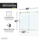 Anzzi Don Series Frameless Sliding (60"W x 62"H) Tub Door in Brushed Gold