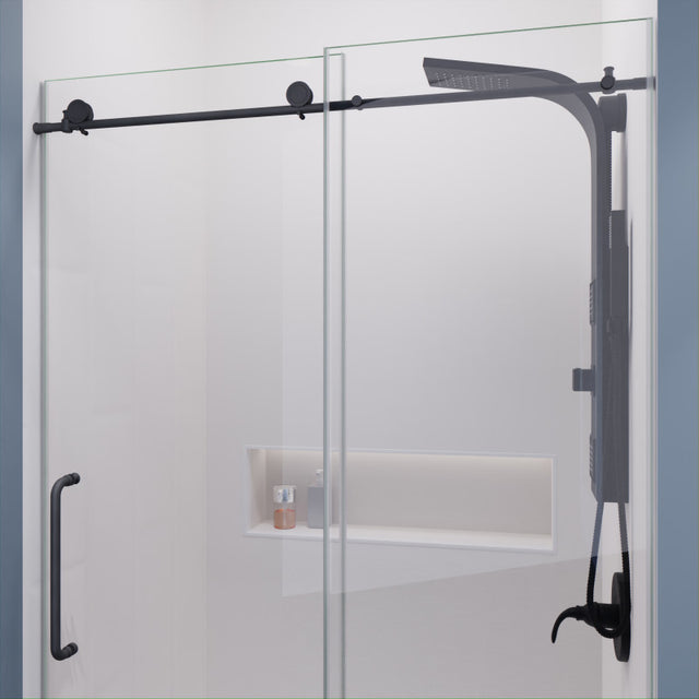 Anzzi Leon Series Frameless Sliding Shower Door (48" W x 76" H) with Handle