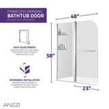 Anzzi Galleon Series Frameless (48"W x 58"H) Tub Door