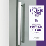 Anzzi Stellar Series Frameless Sliding (48"W x 76"H) Shower Door with Handle