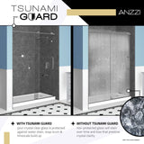 Anzzi Fellow Series Frameless Hinged Shower Door (24"W x 72"H) with Handle