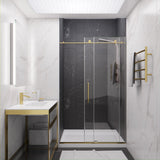 Anzzi Leon Series Frameless Sliding Shower Door (48" W x 76" H) with Handle