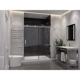 Anzzi Rhodes Series Frameless Sliding Shower Door (48" W x 76" H) with Handle