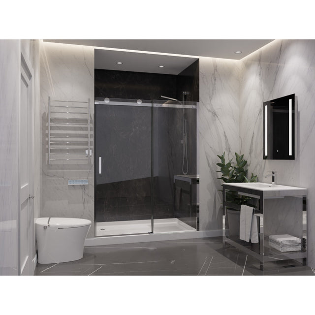 Anzzi Rhodes Series Frameless Sliding Shower Door (60"W x 76"H) with Handle