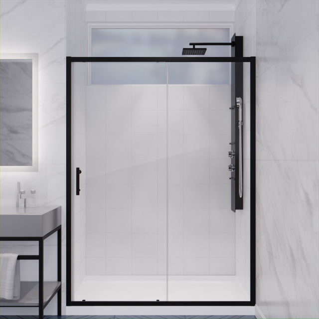 Anzzi Halberd Framed Shower Door (48"W x 72"H) in Matte Black