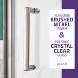 Anzzi Lancer Series Semi-Frameless Hinged Shower Door (23" W x 72" H) in Crystal Clear glass