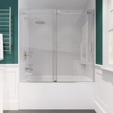 Anzzi Don Series Frameless Sliding Tub Door (60" W x 62" H) in Crystal Clear glass